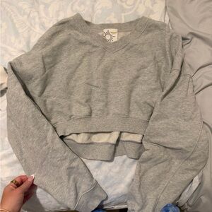 Aerie Light Gray Crewneck Top